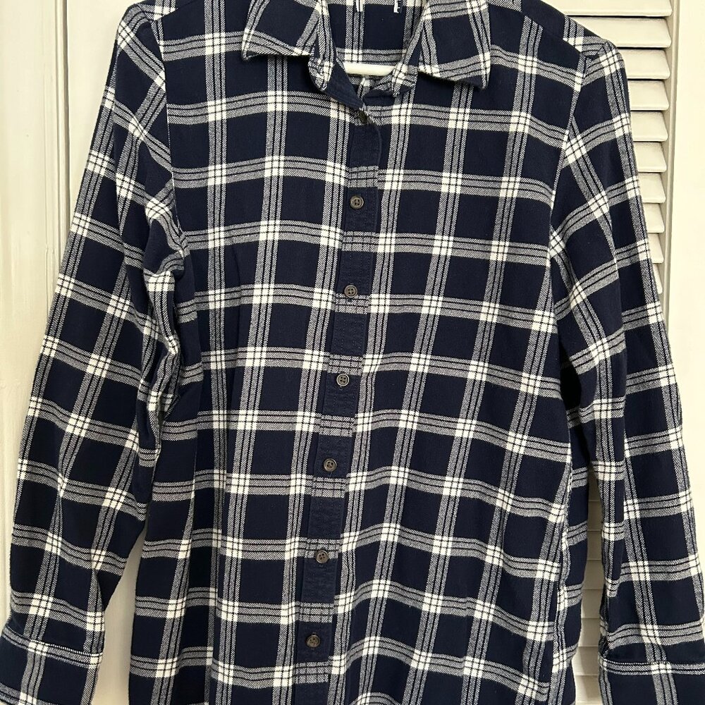 Navy & white flannel shirt